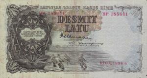 Gallery image for Latvia p29d: 10 Latu from 1939