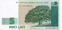 p43a from Latvia: 5 Lati from 1992