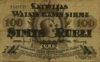 p7f from Latvia: 100 Rubli from 1919