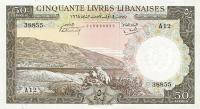 p59a from Lebanon: 50 Livres from 1952