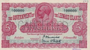 p1 from Leeward Islands: 5 Shillings from 1921