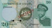 p7s1 from Lesotho: 20 Maloti from 1981