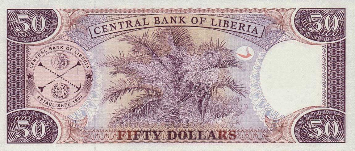 Back of Liberia p29b: 50 Dollars from 2004
