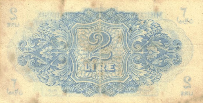 Back of Libya pM2a: 2 Lire from 1943