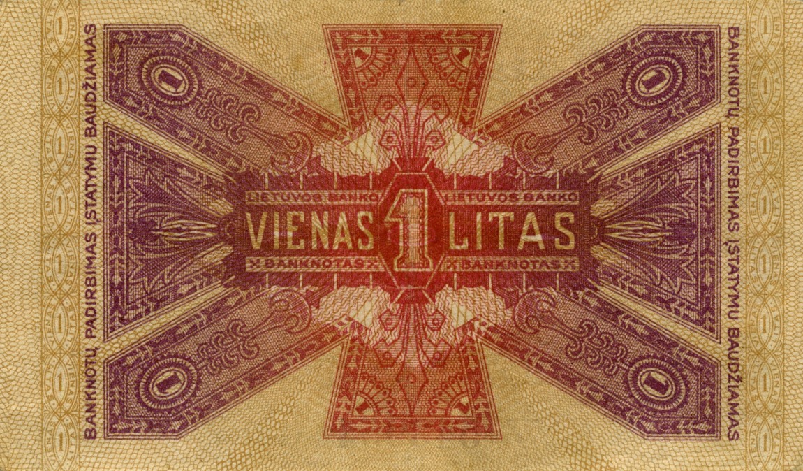 Back of Lithuania p13a: 1 Litas from 1922