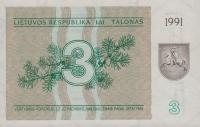 p33a from Lithuania: 3 Talonas from 1991