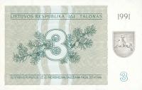 p33b from Lithuania: 3 Talonas from 1991