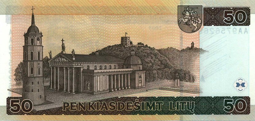 Back of Lithuania p67a: 50 Litai from 2003