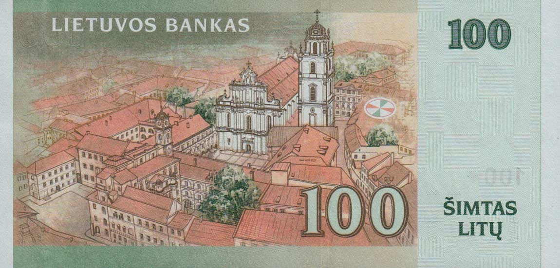 Back of Lithuania p70: 100 Litu from 2007