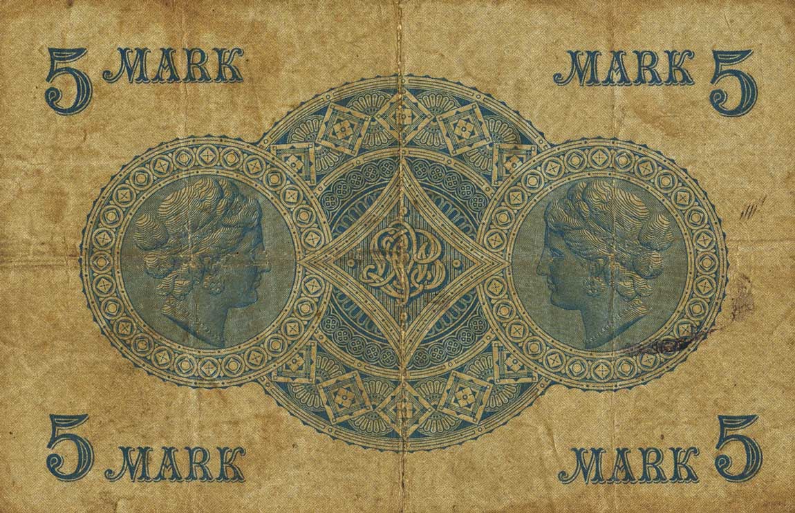 Back of Luxembourg p18a: 5 Mark from 1876