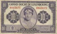 p44a from Luxembourg: 10 Francs from 1944