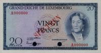 Gallery image for Luxembourg p49s: 20 Francs