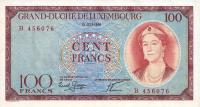 Gallery image for Luxembourg p50a: 100 Francs from 1956