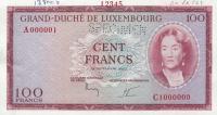 Gallery image for Luxembourg p52s: 100 Francs