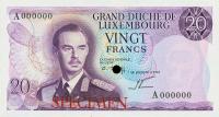 p54ct from Luxembourg: 20 Francs from 1966