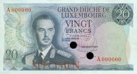Gallery image for Luxembourg p54s: 20 Francs