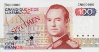 Gallery image for Luxembourg p57s: 100 Francs