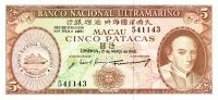 p49a from Macau: 5 Patacas from 1968