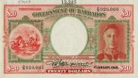 p5s from Barbados: 20 Dollars from 1943