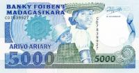 p73a from Madagascar: 5000 Francs from 1988