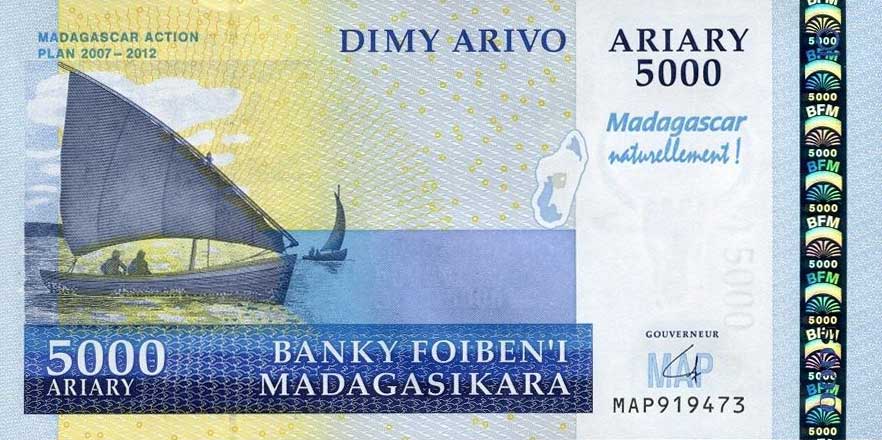 Front of Madagascar p94a: 5000 Ariary from 2008