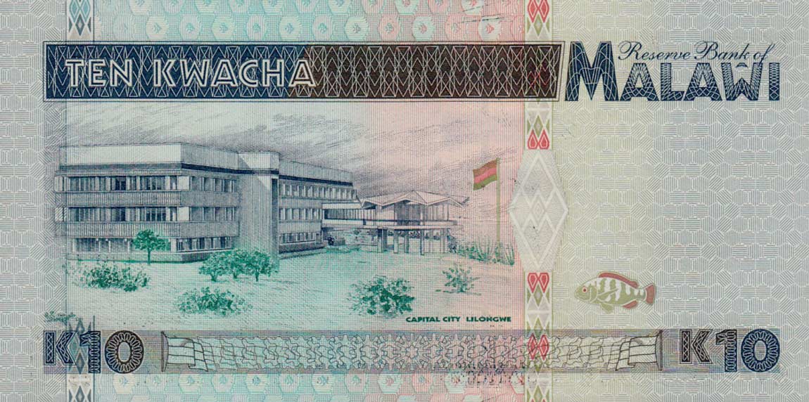 Back of Malawi p31a: 10 Kwacha from 1995