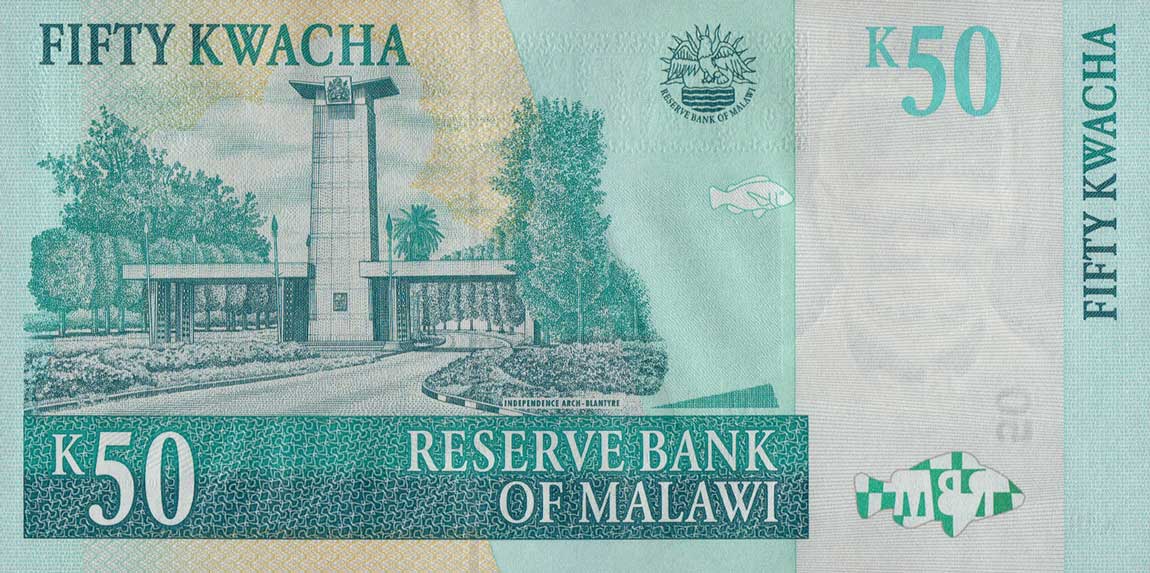 Back of Malawi p45b: 50 Kwacha from 2003