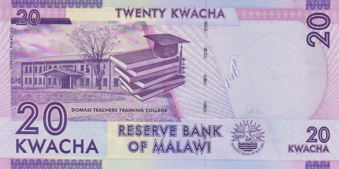Back of Malawi p57a: 20 Kwacha from 2012