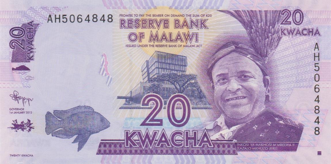 Front of Malawi p57a: 20 Kwacha from 2012