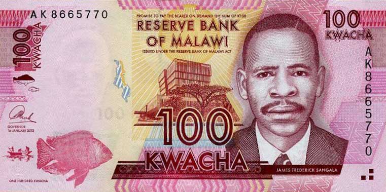 Front of Malawi p59b: 100 Kwacha from 2013