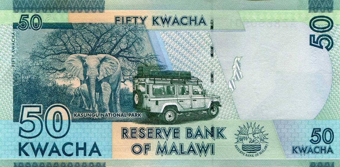 Back of Malawi p64c: 50 Kwacha from 2016