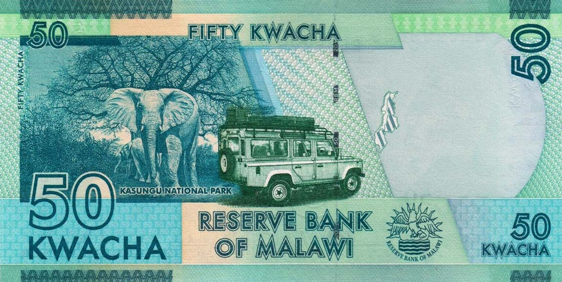 Back of Malawi p64d: 50 Kwacha from 2017