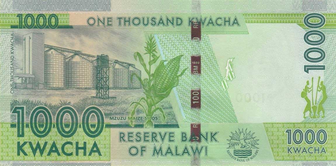 Back of Malawi p67b: 1000 Kwacha from 2016