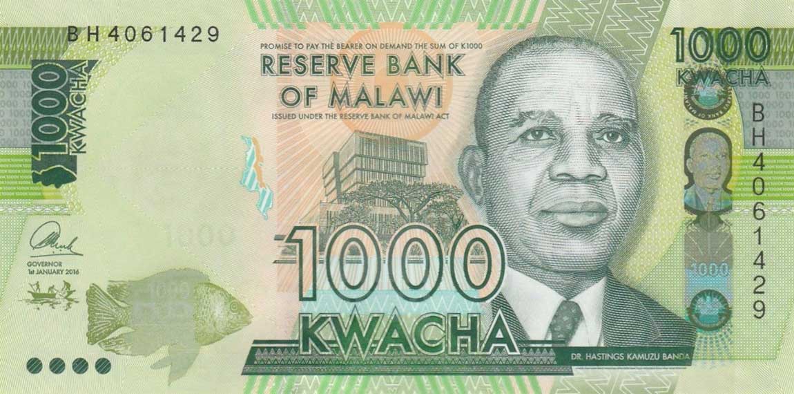 Front of Malawi p67b: 1000 Kwacha from 2016