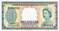 p1a from Malaya and British Borneo: 1 Dollar from 1953