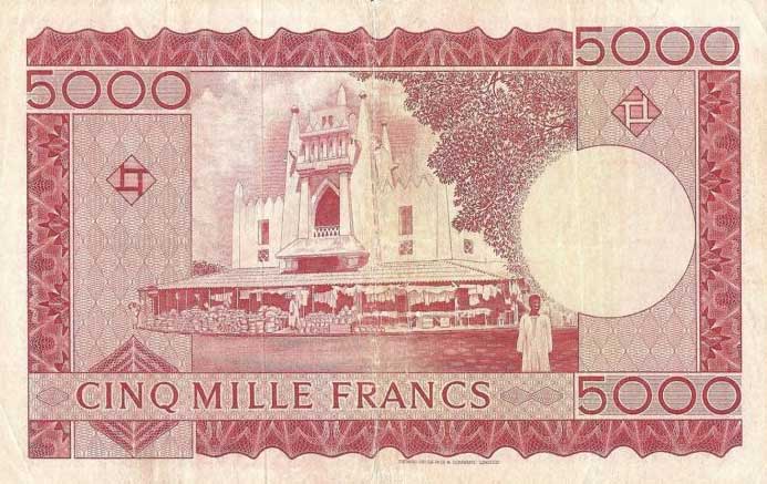 Back of Mali p10a: 5000 Francs from 1960
