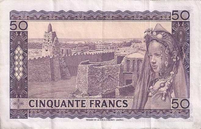 Back of Mali p6a: 50 Francs from 1960