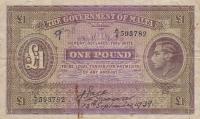 p14 from Malta: 1 Pound from 1939