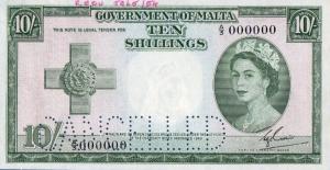 Gallery image for Malta p23s: 10 Shillings