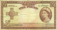 p24a from Malta: 1 Pound from 1954