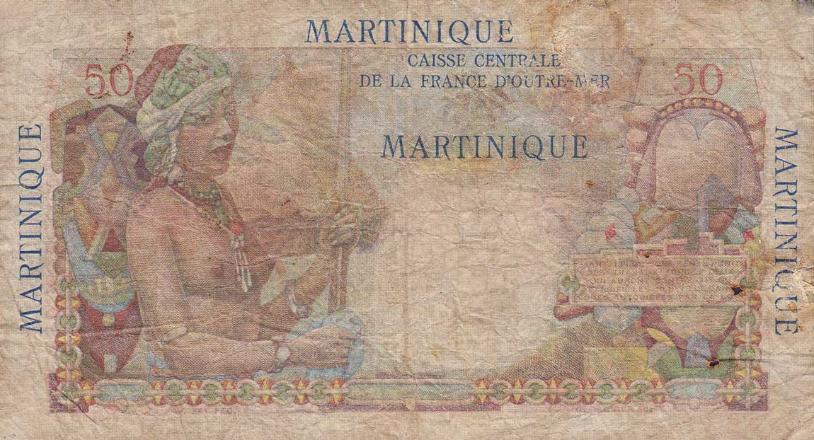 Back of Martinique p30a: 50 Francs from 1947