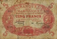 Gallery image for Martinique p6A: 5 Francs