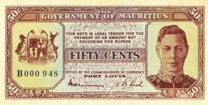 p25c from Mauritius: 50 Cents from 1940