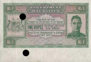 p26r from Mauritius: 1 Rupee from 1940