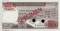 p34s from Mauritius: 5 Rupees from 1985
