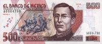 p104 from Mexico: 500 Nuevos Pesos from 1992