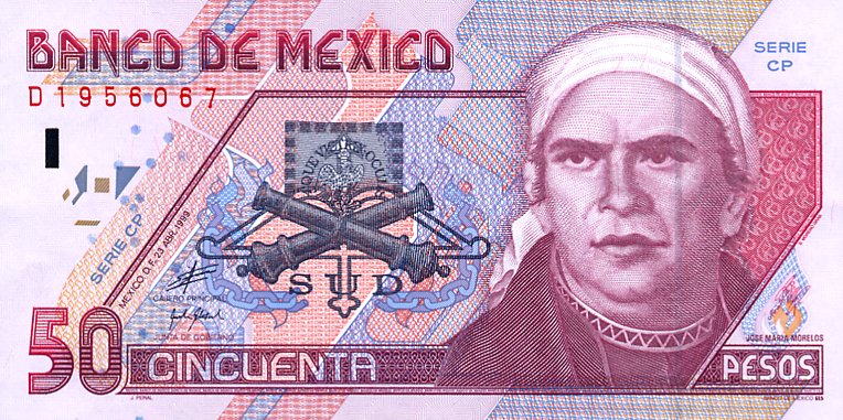 Front of Mexico p107d: 50 Pesos from 1999