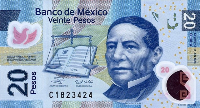 Front of Mexico p122a: 20 Pesos from 2006