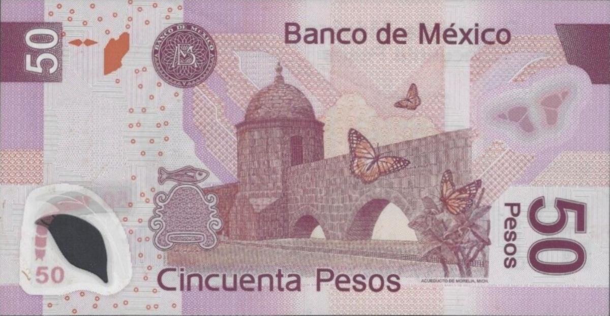 Back of Mexico p123b: 50 Pesos from 2005