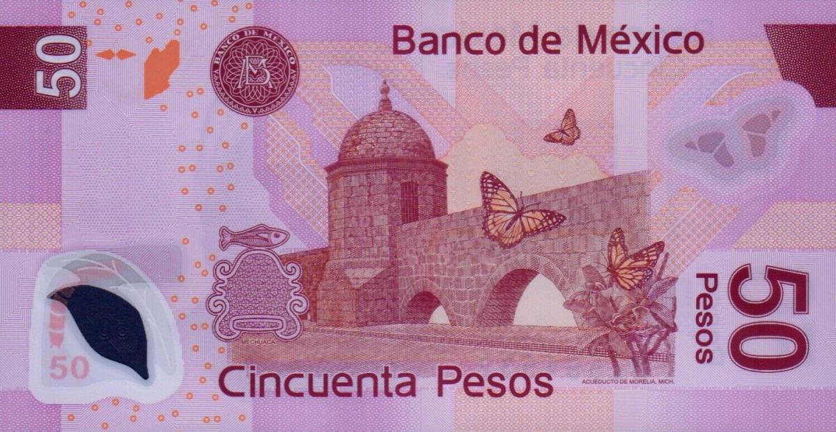 Back of Mexico p123p: 50 Pesos from 2010
